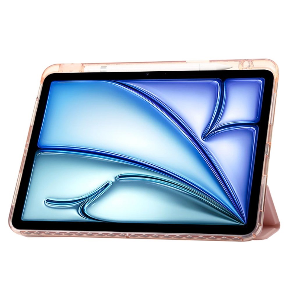 EIDERWOOD iPad Air 11" (2024) Tri-Fold Kunst Læder Tablet Cover m. Apple Pencil Holder - Lyserød