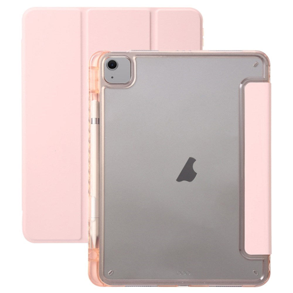 EIDERWOOD iPad Air 13" (2026 / 2025 / 2024) Tri-Fold Kunst Læder Tablet Cover m. Apple Pencil Holder - Lyserød