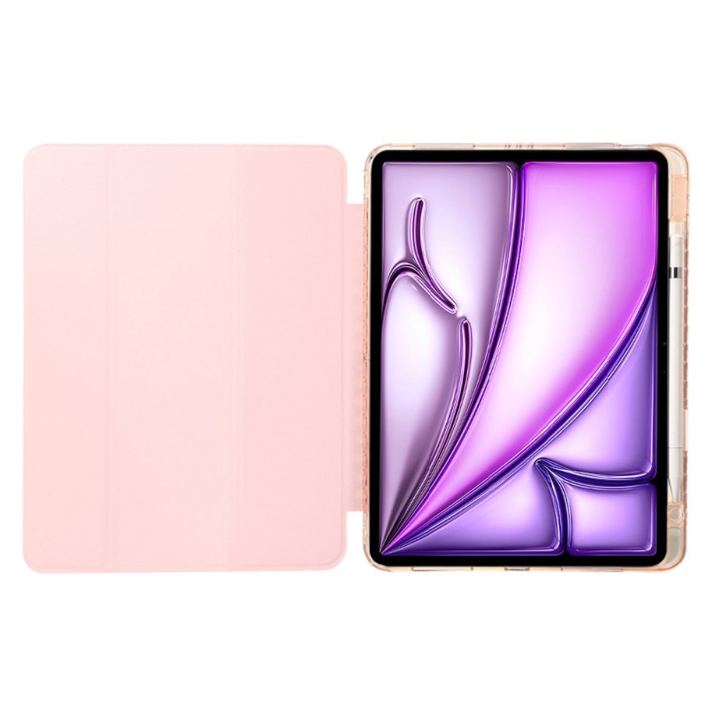 EIDERWOOD iPad Air 13" (2026 / 2025 / 2024) Tri-Fold Kunst Læder Tablet Cover m. Apple Pencil Holder - Lyserød