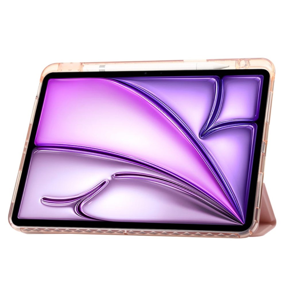 EIDERWOOD iPad Air 13" (2026 / 2025 / 2024) Tri-Fold Kunst Læder Tablet Cover m. Apple Pencil Holder - Lyserød