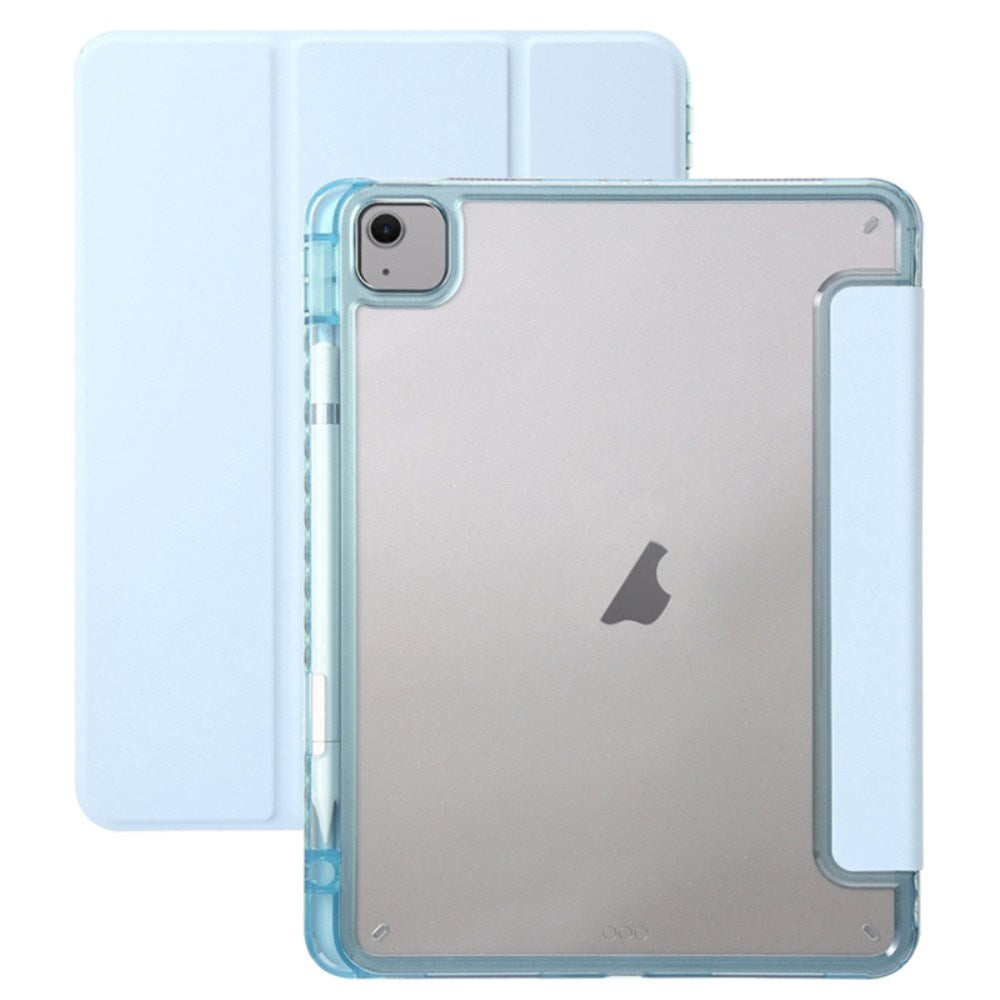 EIDERWOOD iPad Air 13" (2026 / 2025 / 2024) Tri-Fold Kunst Læder Tablet Cover m. Apple Pencil Holder - Lyseblå
