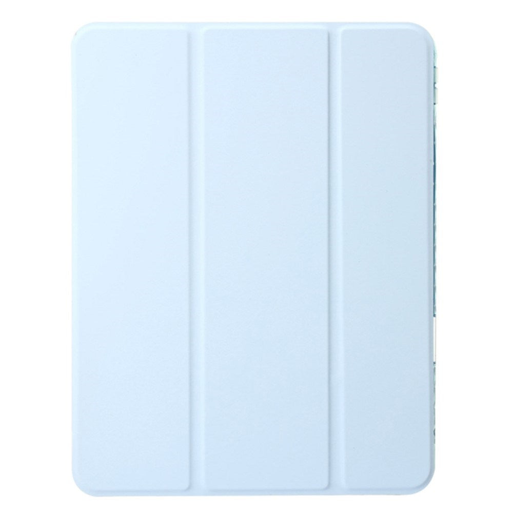 EIDERWOOD iPad Air 13" (2026 / 2025 / 2024) Tri-Fold Kunst Læder Tablet Cover m. Apple Pencil Holder - Lyseblå