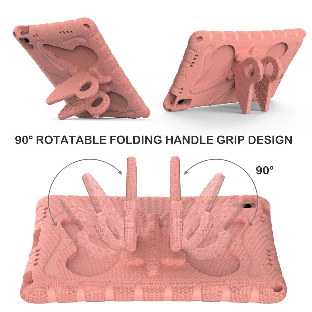 Samsung Galaxy Tab A11+ (Plus) / A9+ (Plus) EIDERWOOD Butterfly Børne Cover m. Skulderstrop & Ståfunktion - Lyserød
