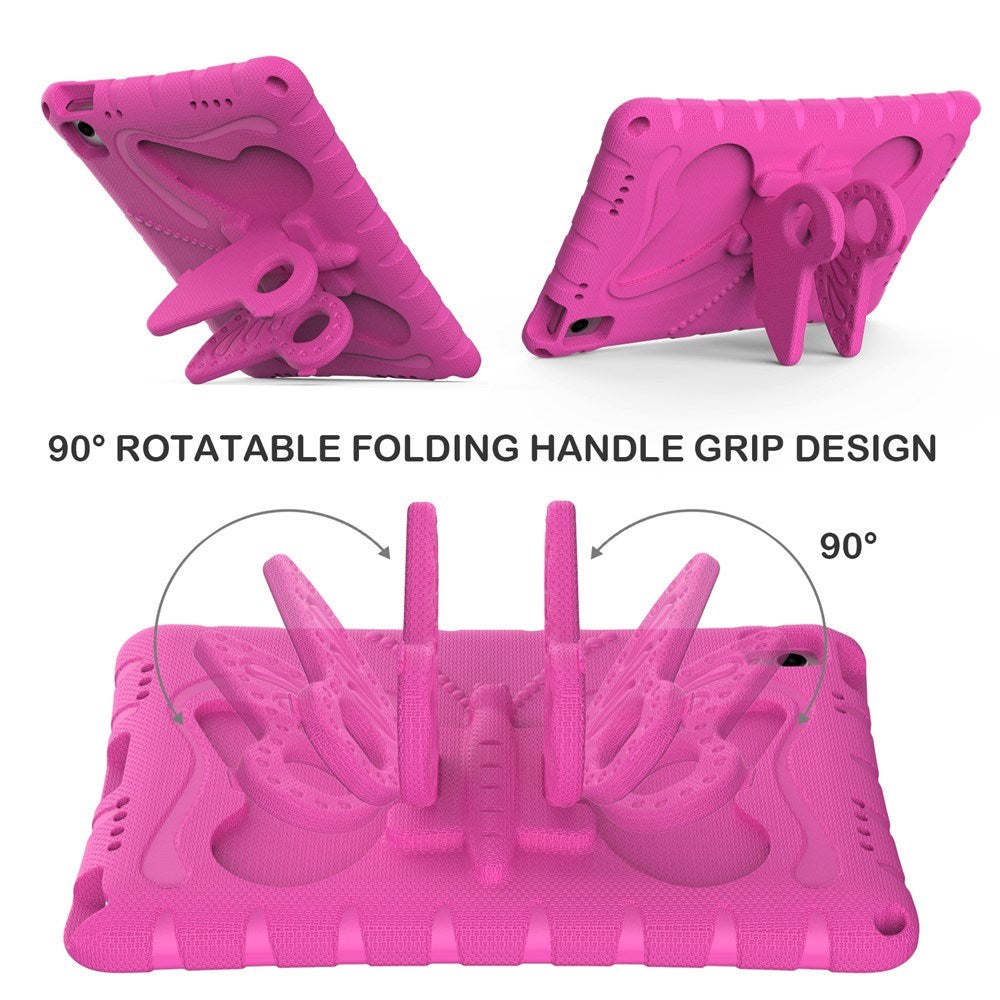 Samsung Galaxy Tab A11+ (Plus) / A9+ (Plus) EIDERWOOD Butterfly Børne Cover m. Skulderstrop & Ståfunktion - Pink