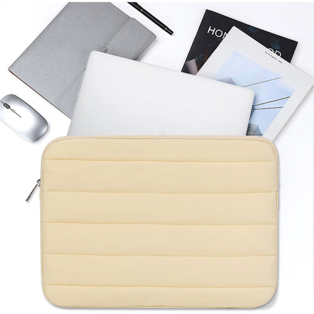 MacBook / Laptop / Computer Sleeve 13-14" (35 x 25 Cm) m. Dunjakke Design - Gul