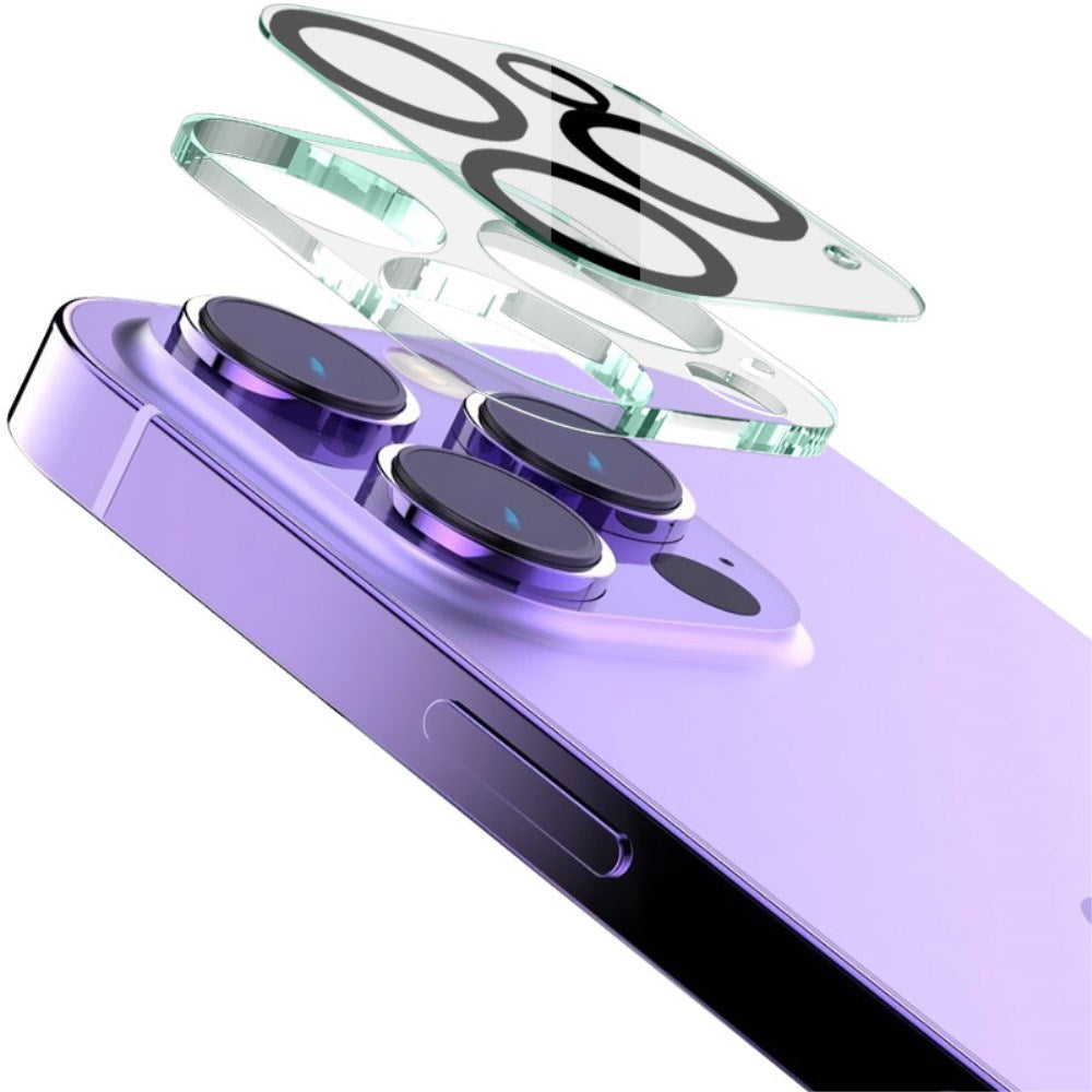 IMAK iPhone 16 Pro / 16 Pro Max Hærdet Beskyttelsesglas til Kamera - Gennemsigtig / Sort