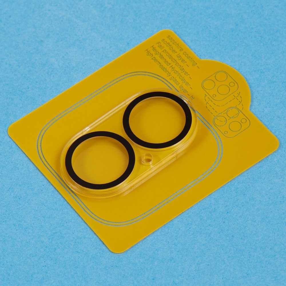 iPhone 16 Plus Hærdet Kamera Beskyttelsesglas - Gennemsigtig m. Sort Kant