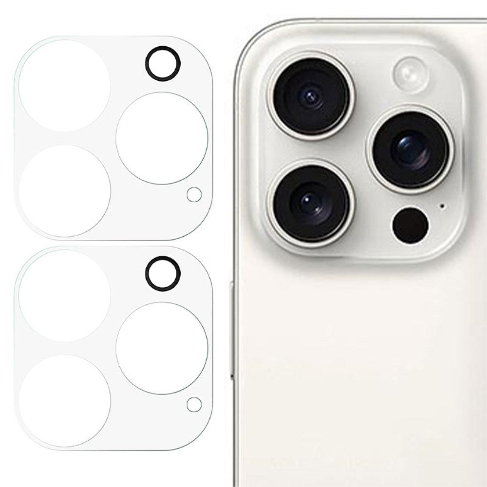 iPhone 16 Pro / 16 Pro Max Kameralinse Beskyttelse i Hærdet Glas - 2-pack - Gennemsigtig
