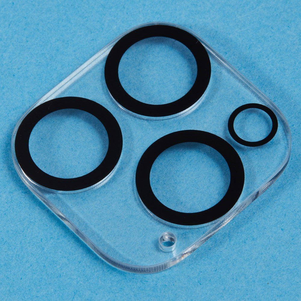 iPhone 16 Pro Max Hærdet Kamera Beskyttelsesglas - Gennemsigtig / Sort