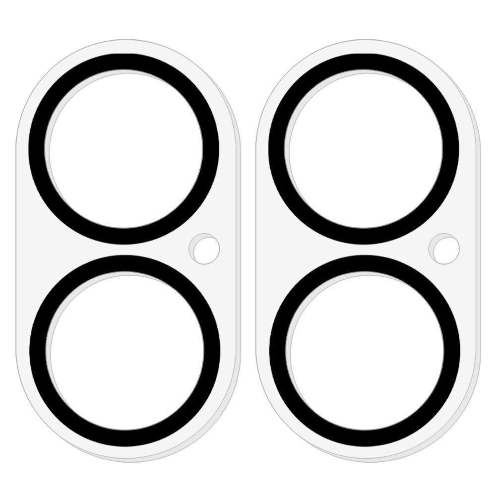 iPhone 16 / 16 Plus 2 Stk. Hærdet Kamera Beskyttelsesglas - Gennemsigtig m. Sort Kant