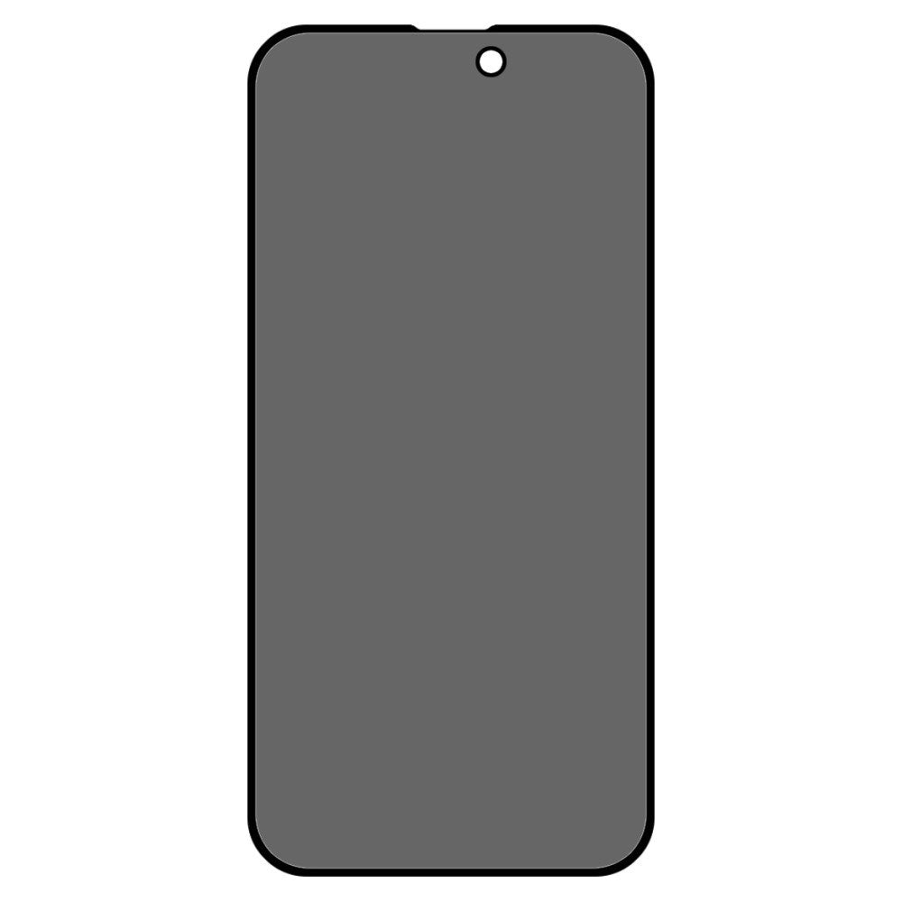 iPhone 16 Hærdet Glas Mobil Skærmbeskyttelse m. Privacy - Full-Fit - Sort Kant