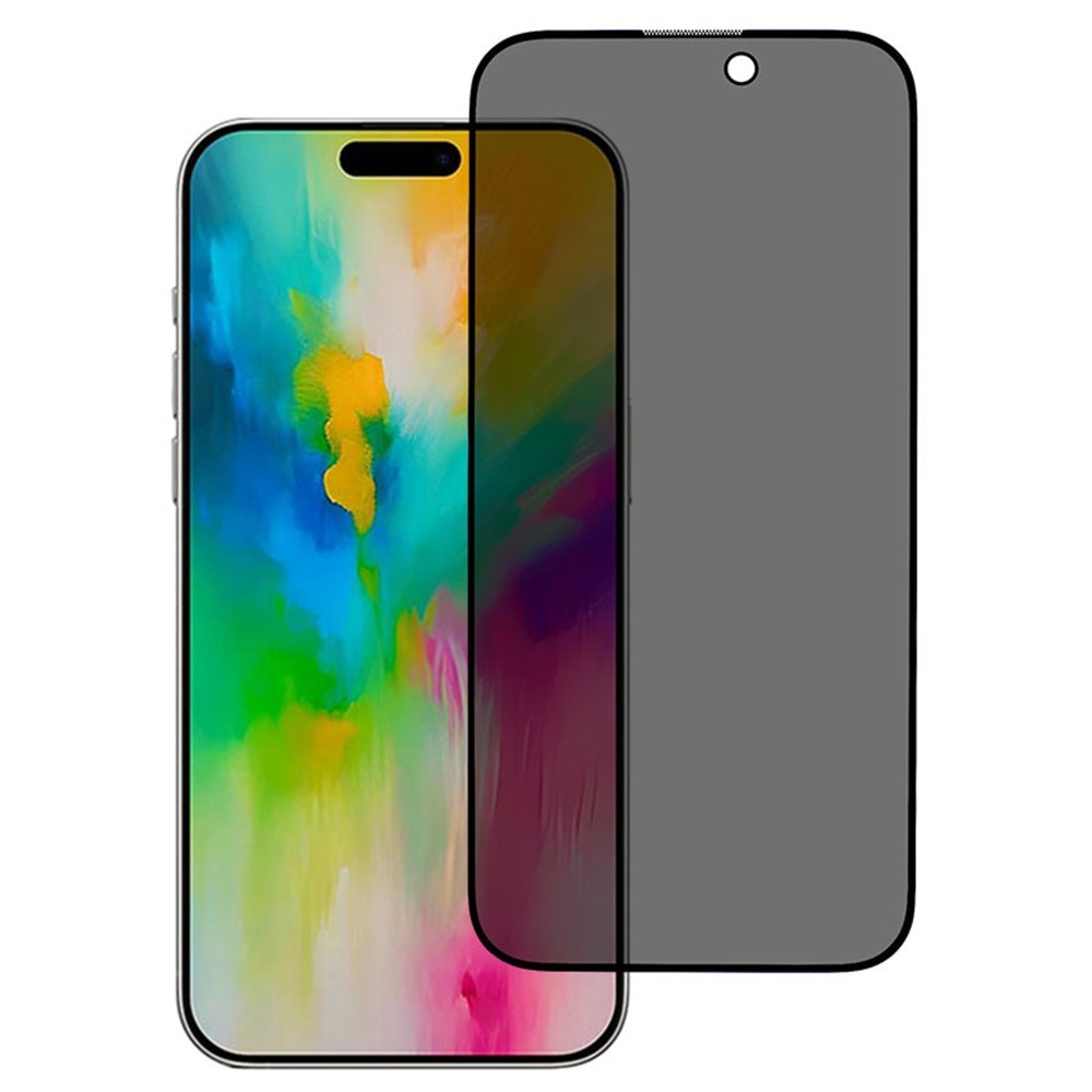 iPhone 16 Plus / 15 Plus Skærmbeskyttelsesglas - Privacy Funktion - Gennemsigtig