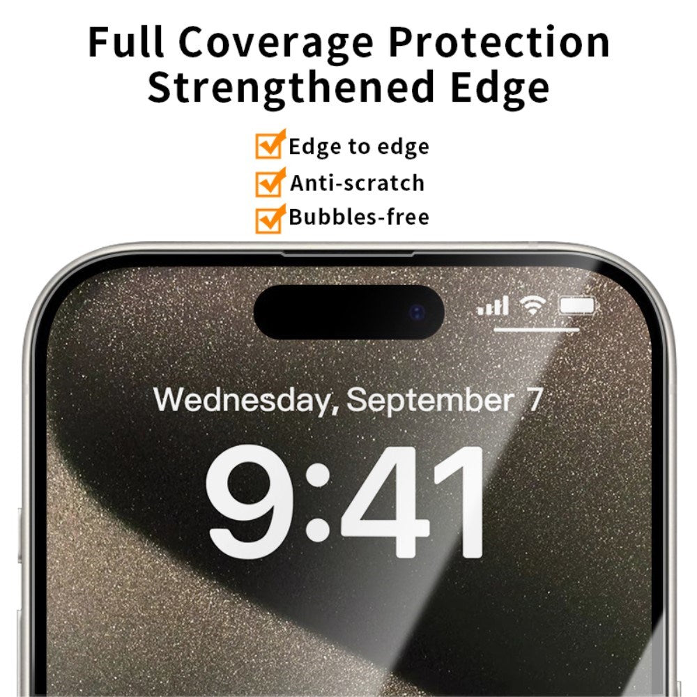 Skærmbeskyttelse iPhone 16 Pro 2.5D Hærdet Glas - Case Friendly - Gennemsigtig