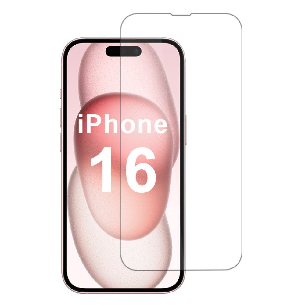Skærmbeskyttelse iPhone 16 2.5D Hærdet Glas - Case Friendly - Gennemsigtig