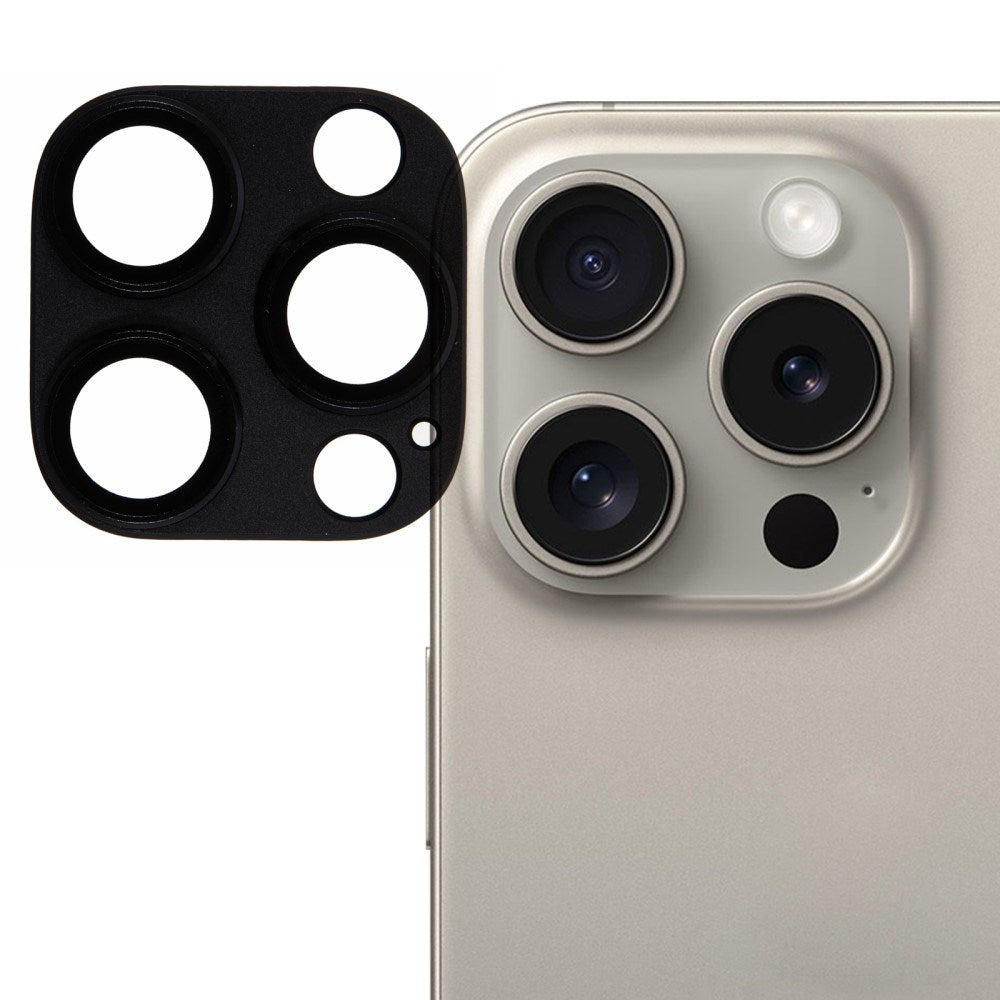 iPhone 16 Pro Hærdet Beskyttelsesglas til Kameralinse - Sort