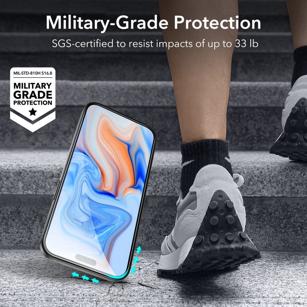 ESR iPhone 16 Skærmbeskyttelse Hærdet Glas m. Monteringsramme - 2 stk - Sort Kant