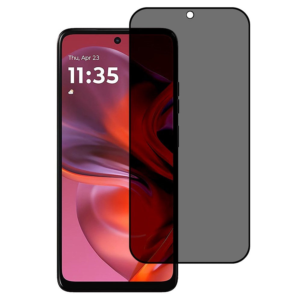 Motorola Moto G05 - Full Fit Hærdet Skærmbeskyttelsesglas - Privacy Funktion - Gennemsigtig