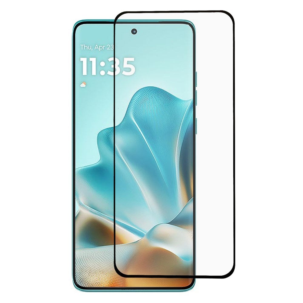 Motorola Edge 60/ Edge 60 Pro / Edge 60 Fusion - Full Fit - Hærdet Skærmbeskyttelse - Gennemsigtig / Sort Kant