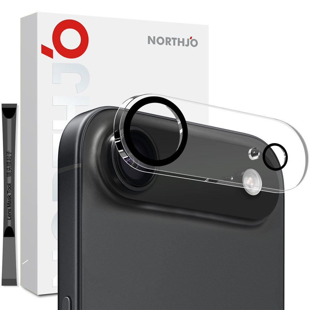 NORTHJO iPhone Air Kameralinsebeskyttelse - Gennemsigtig / Sort
