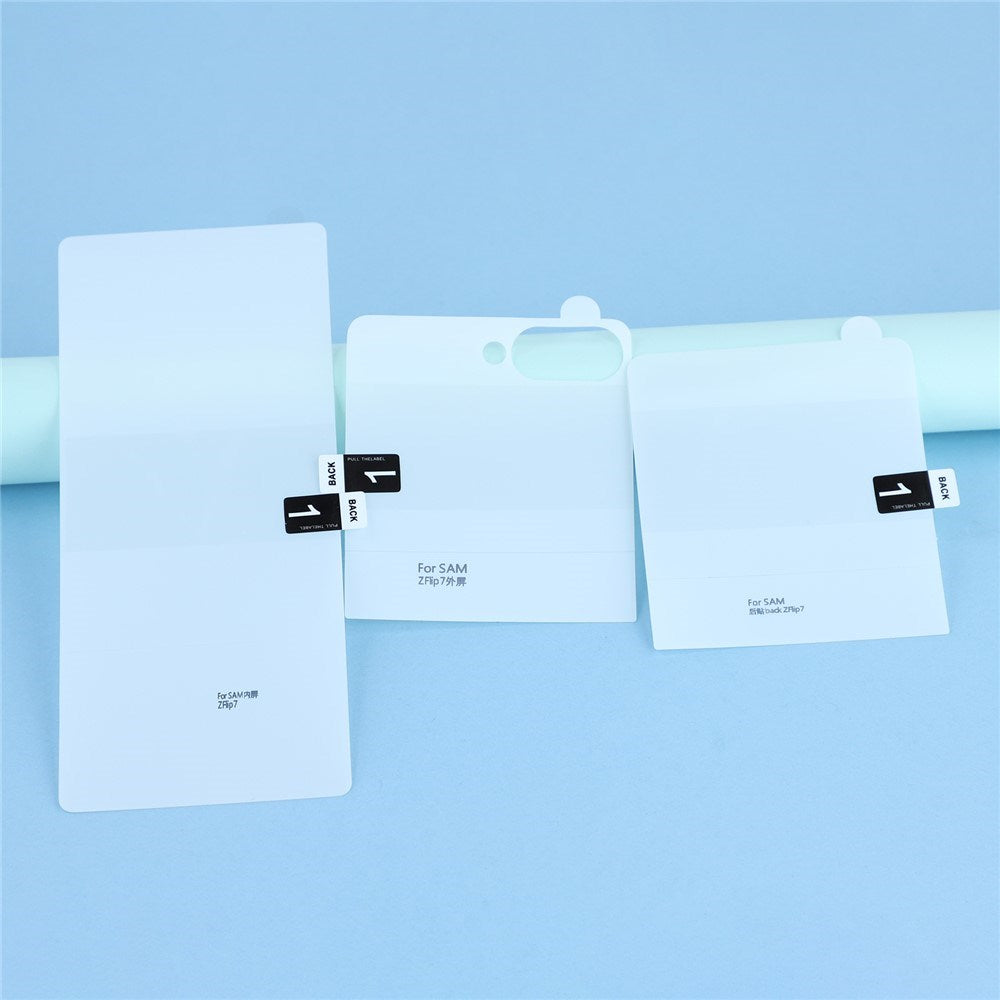 Samsung Galaxy Z Flip7 Skærmbeskyttelsesfilm - 3 Dele - Gennemsigtig