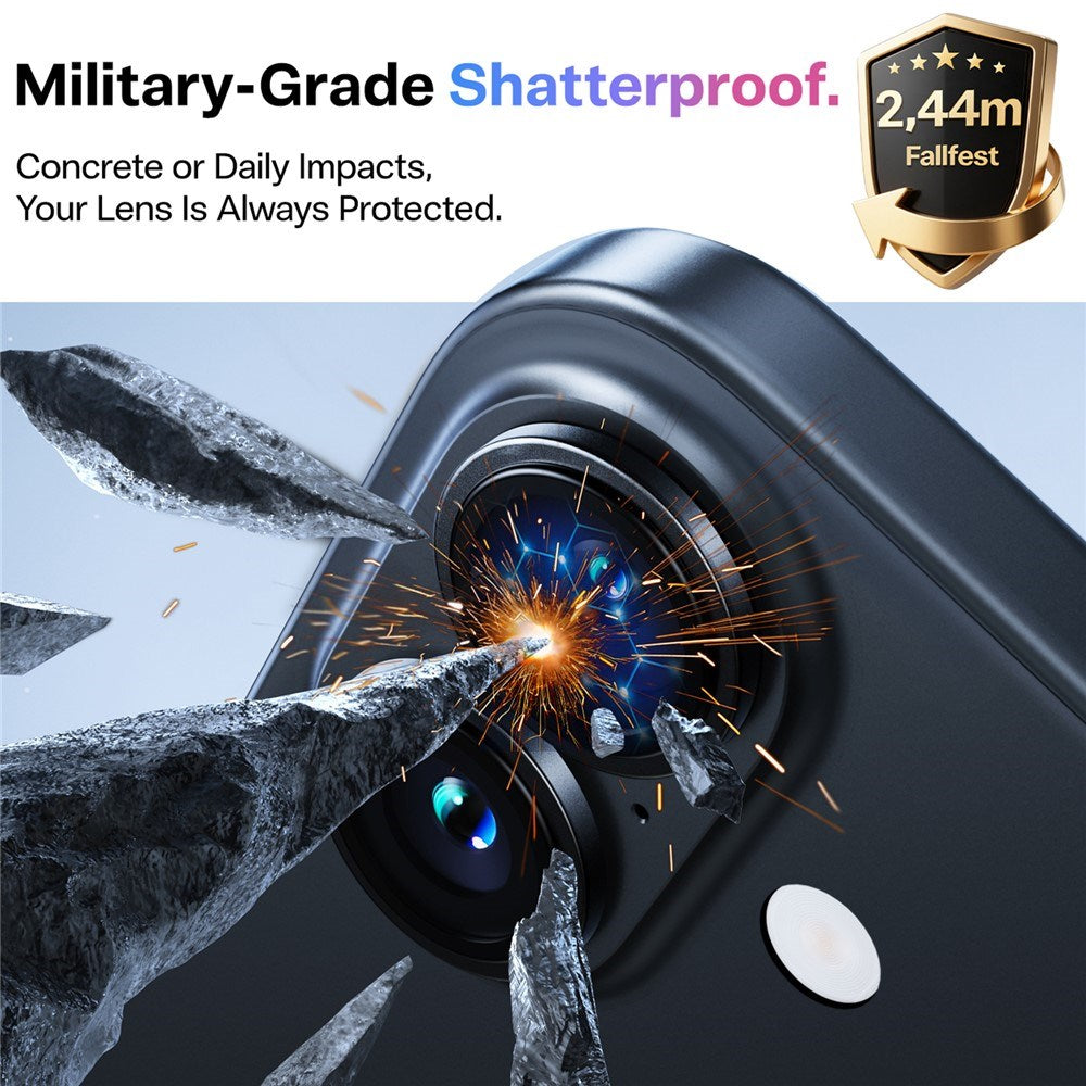 iPhone 17 - TORRAS LensGuard Kameralinsebeskyttelsesglas - Sort