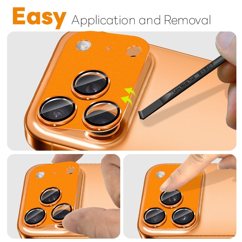 iPhone 17 Pro Max NORTHJO Kameralinsebeskyttelse - Mat Metal & Glas - Orange