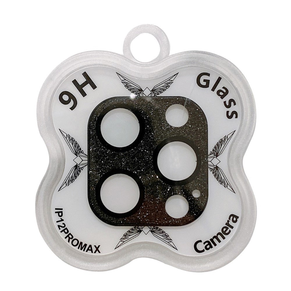 iPhone 12 Pro Max Hærdet Beskyttelsesglas til Kameralinse - Sort Glimmer