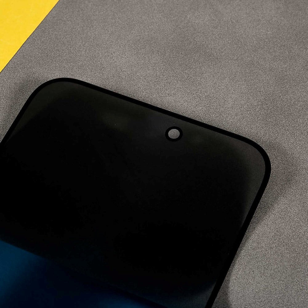 iPhone 15 Pro Glas Mobil Skærmbeskyttelse m. Privacy - Full-fit - Sort Kant