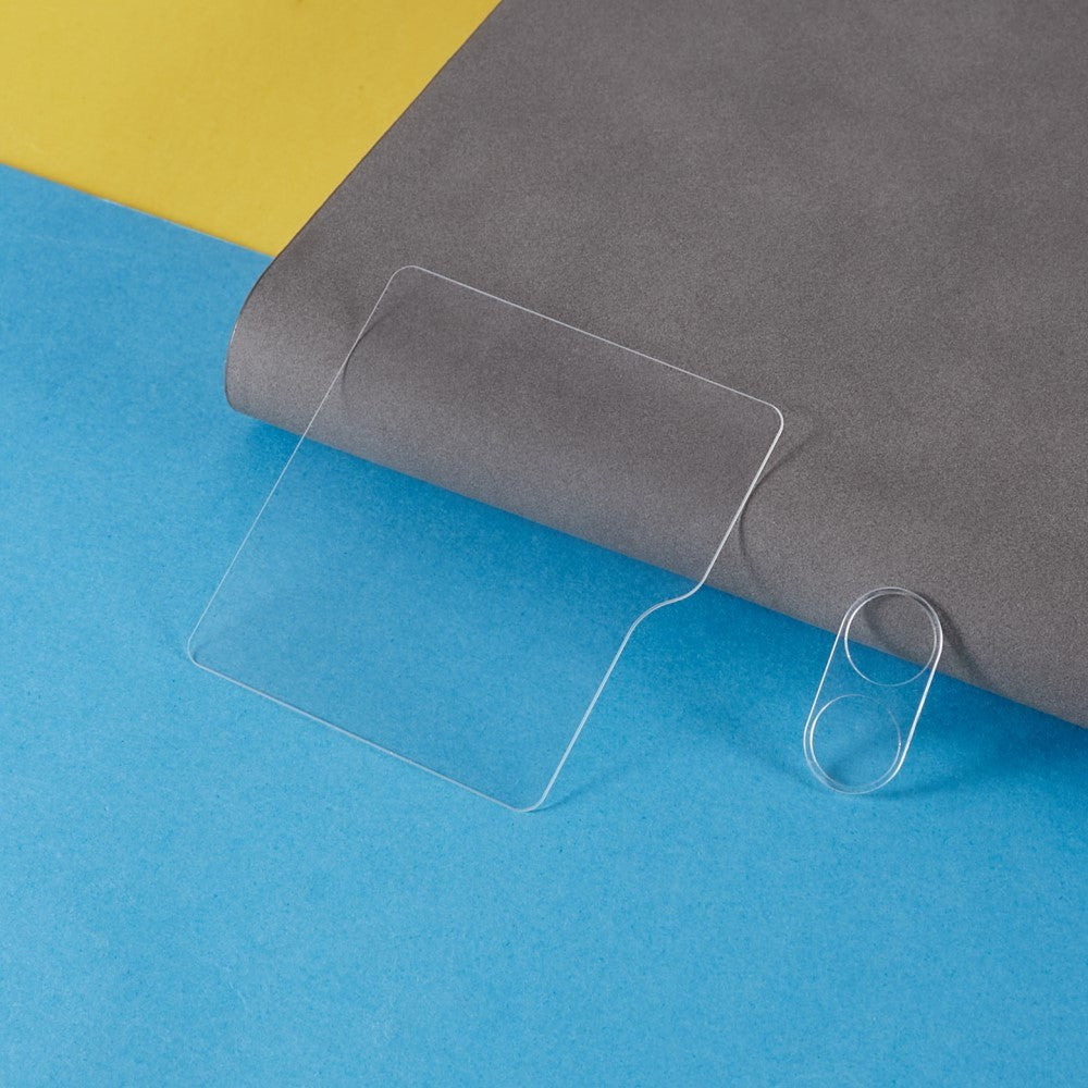 Samsung Galaxy Z Flip5 (5G) Frontskærm og Kameralinse Beskyttelsesglas - Gennemsigtig