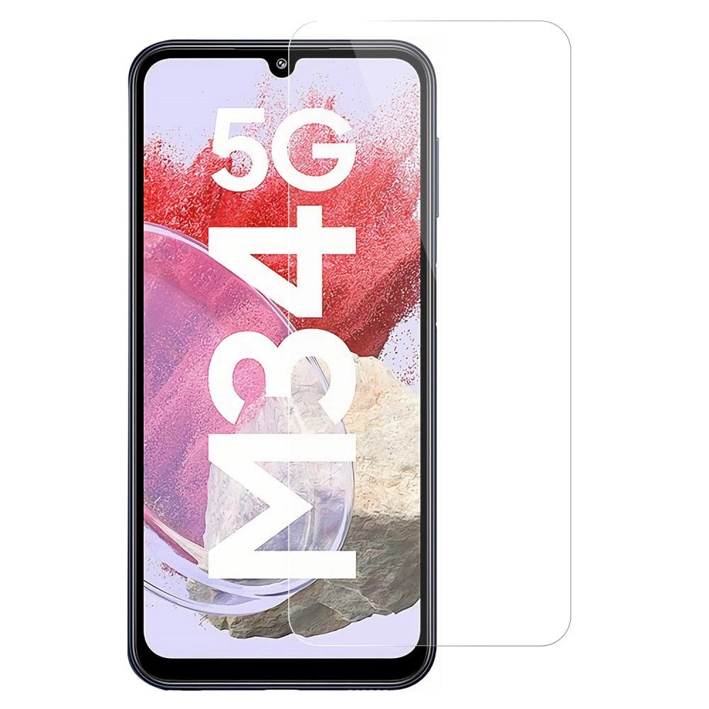 Samsung Galaxy M34 (5G) / F34 (5G) Glas Skærmbeskyttelse - Case Friendly - Gennemsigtig