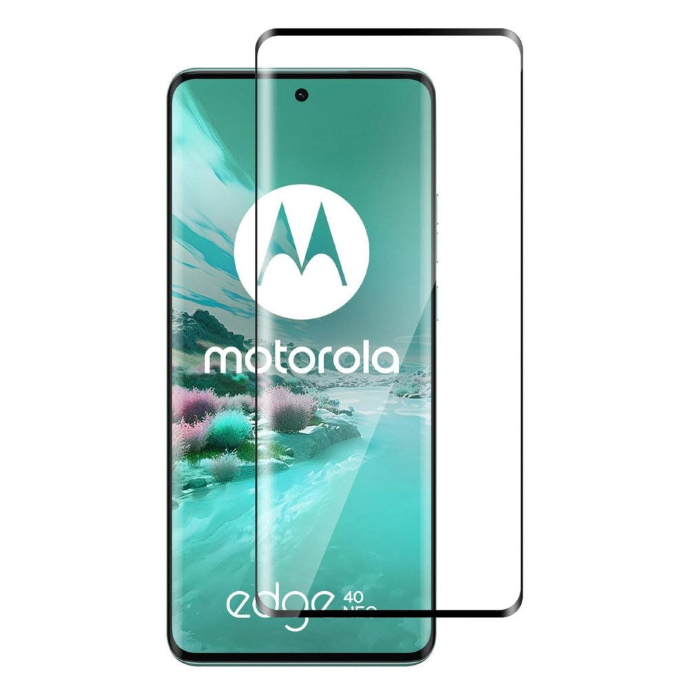 Motorola Edge 40 Neo Hærdet Glas - Skærmbeskyttelse - Full Fit - Sort Kant