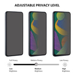 Google Pixel 8a Full Fit Glasbeskyttelse m. Privacy - Gennemsigtig / Sort