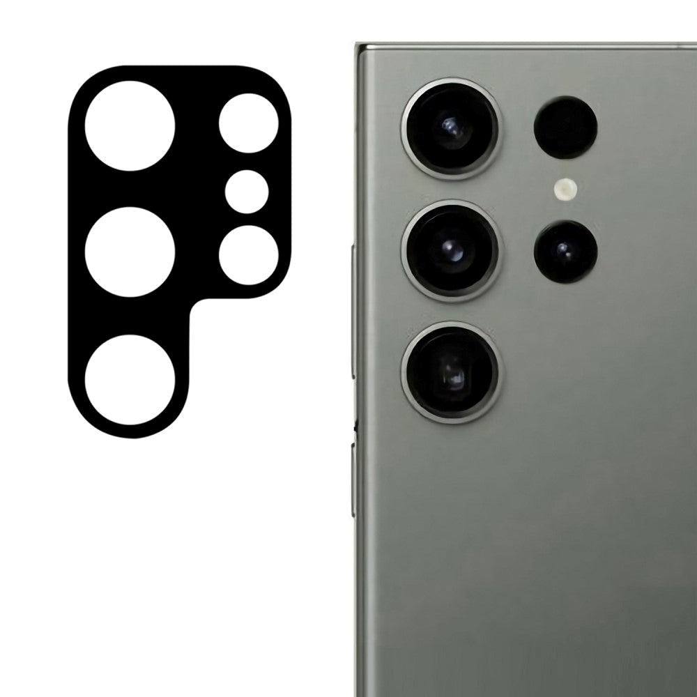 Samsung Galaxy S24 Ultra Kameralinse Beskyttelsesglas - 9H - Sort Kant