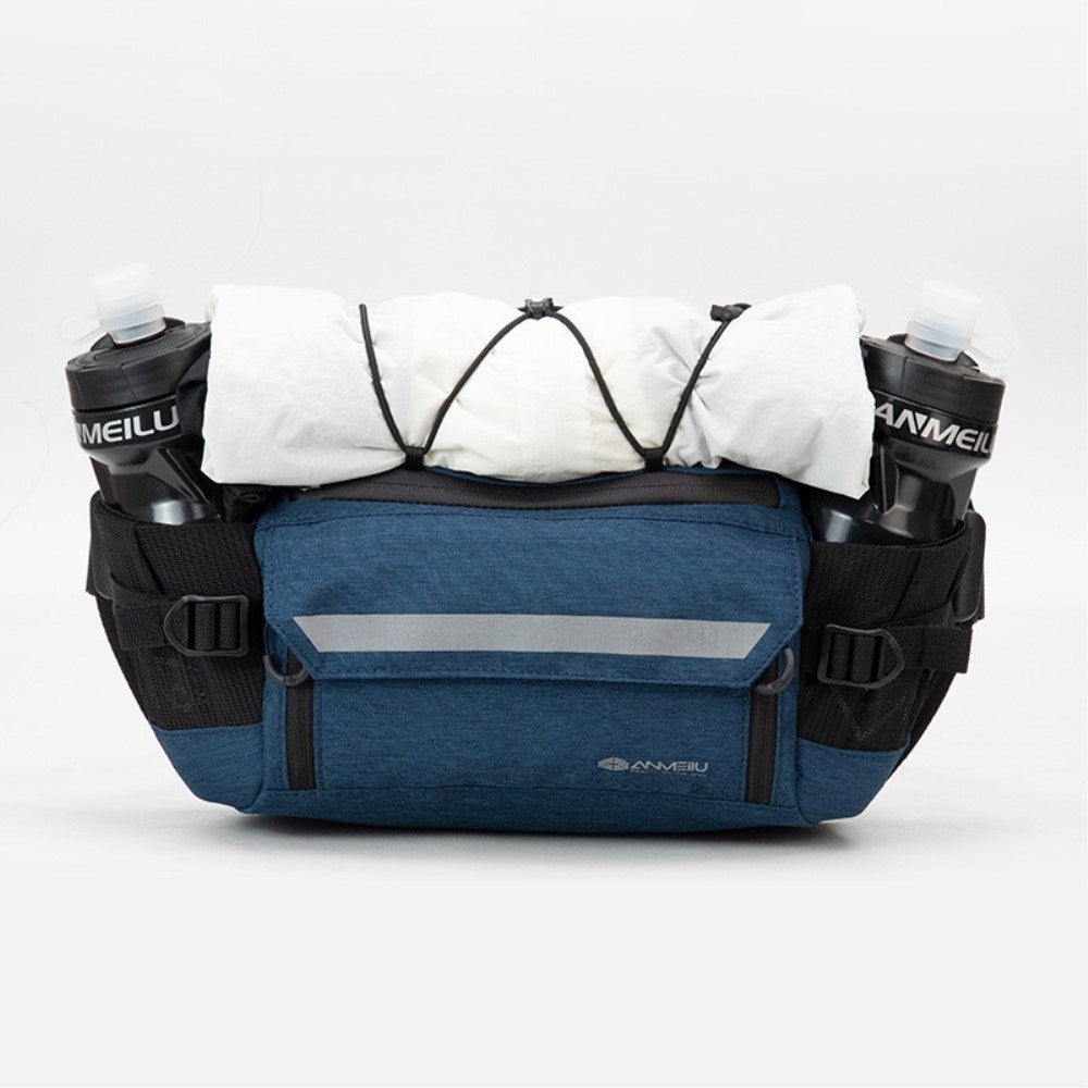 Bæltetaske m. Opbevaringslommer - Nylon - Sort