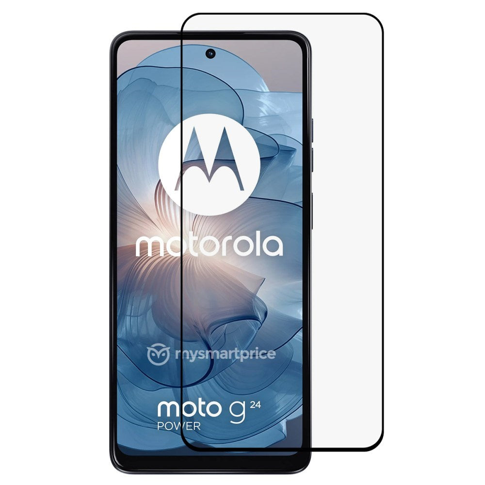 Motorola Moto G24 Hærdet Glas - Full Fit - Skærmbeskyttelse - Sort Kant