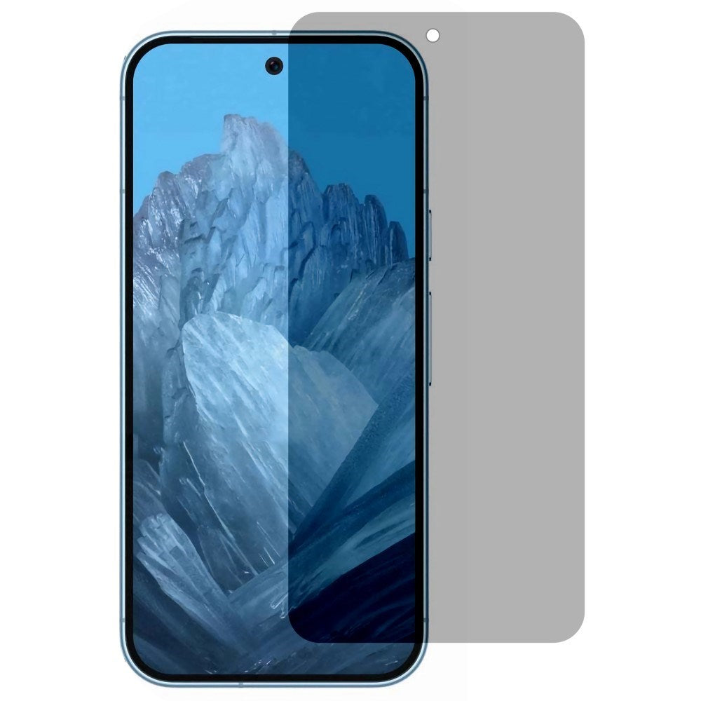 Google Pixel 9 Pro XL Full Fit Glasbeskyttelse m. Privacy - Gennemsigtig / Sort