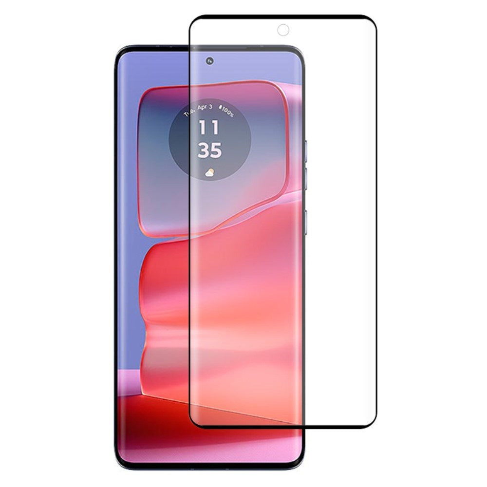 Motorola Edge 50 Pro Hærdet Glas - Skærmbeskyttelse - Full Fit - Sort Kant