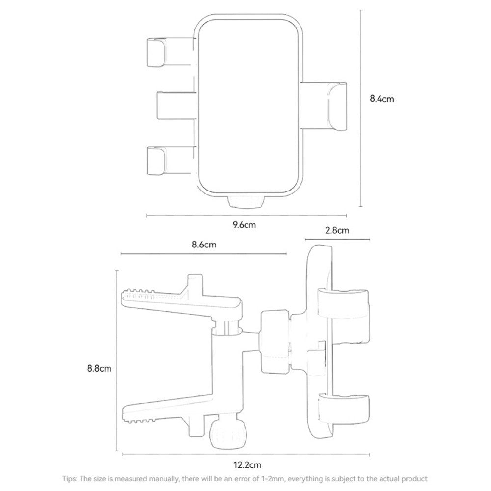 Justerbar Mobilholder - Bil - Sort