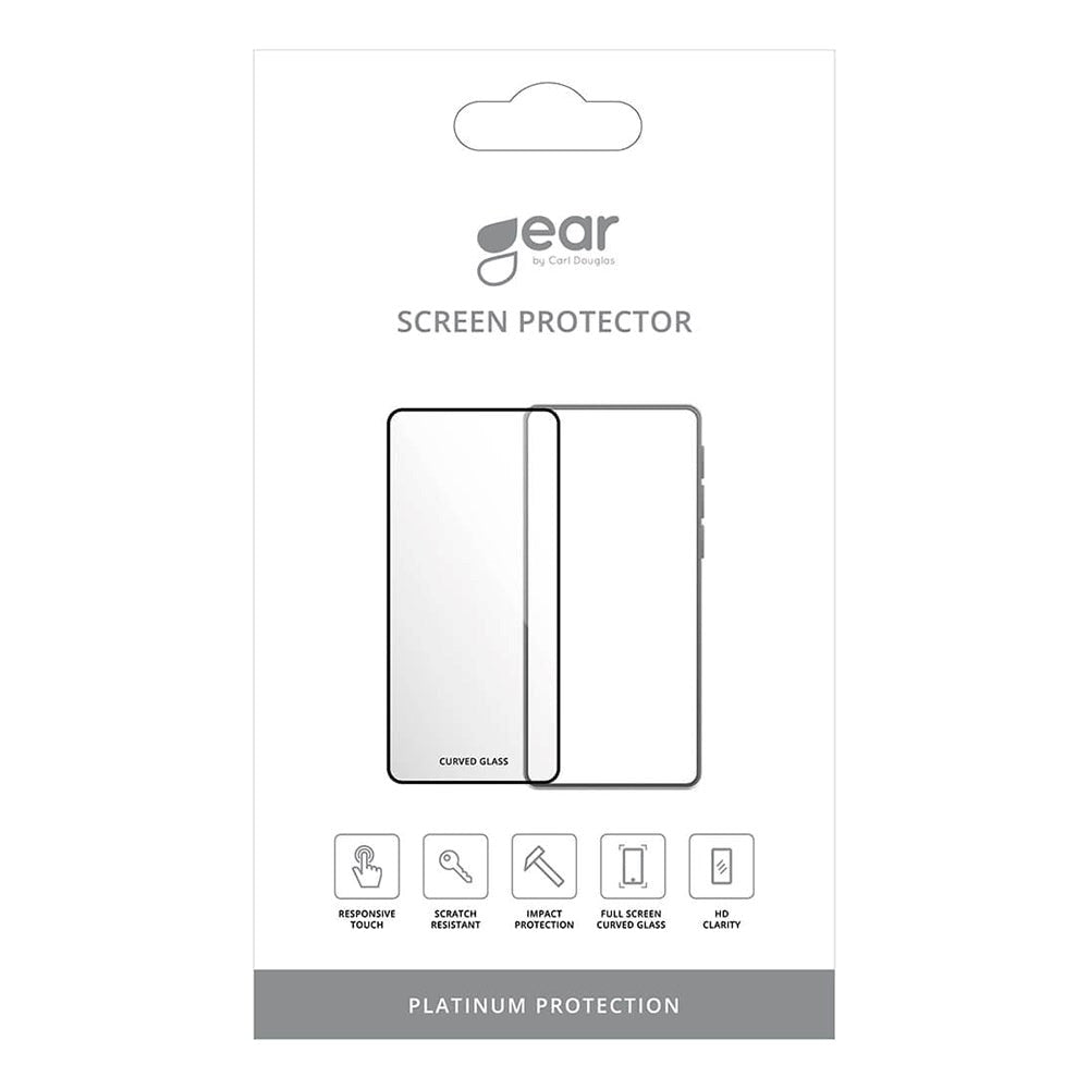 GEAR iPhone 15 Pro Max Full-Fit Curved - Hærdet Glas - Sort Ramme