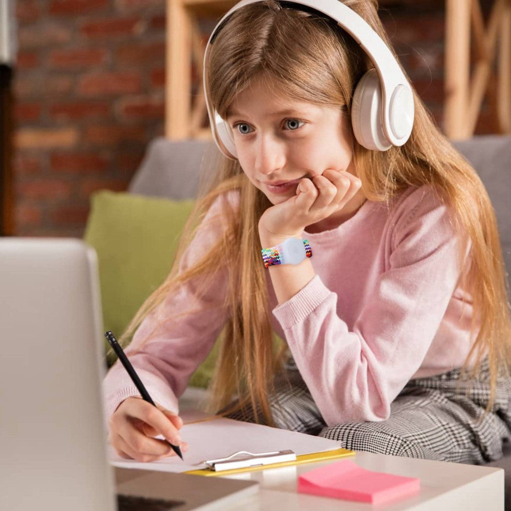 AirTag Flettet Stof Urrem - Regnbue