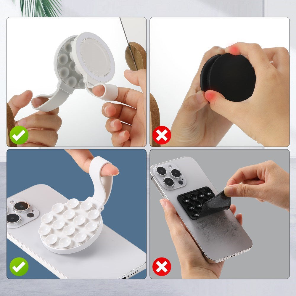 Silikone Sugekop Mobilholder - MagSafe Kompatibel - Hvid