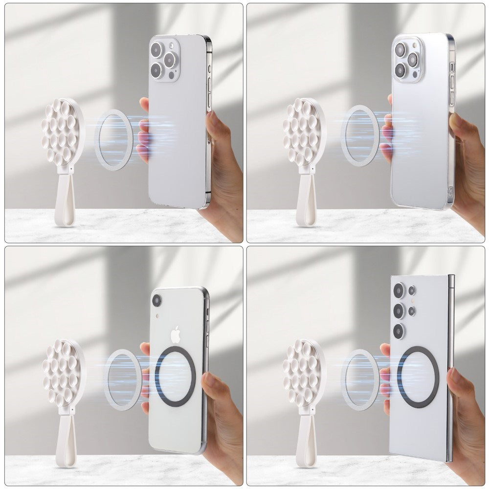 Silikone Sugekop Mobilholder - MagSafe Kompatibel - Hvid