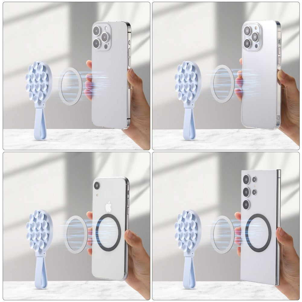 Silikone Sugekop Mobilholder - MagSafe Kompatibel - Lyseblå