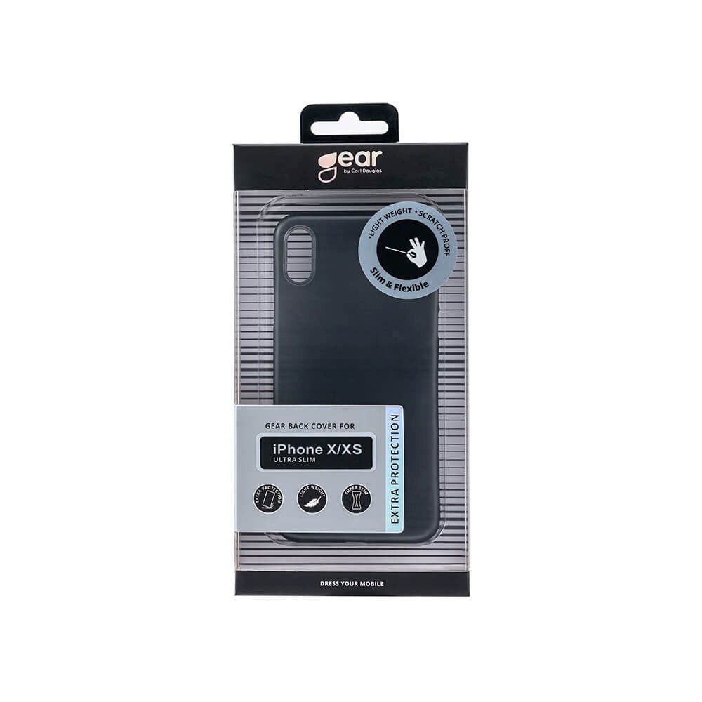 iPhone X / XS GEAR Semi Transparent Fleksibelt Plast Mobil Cover - Sort