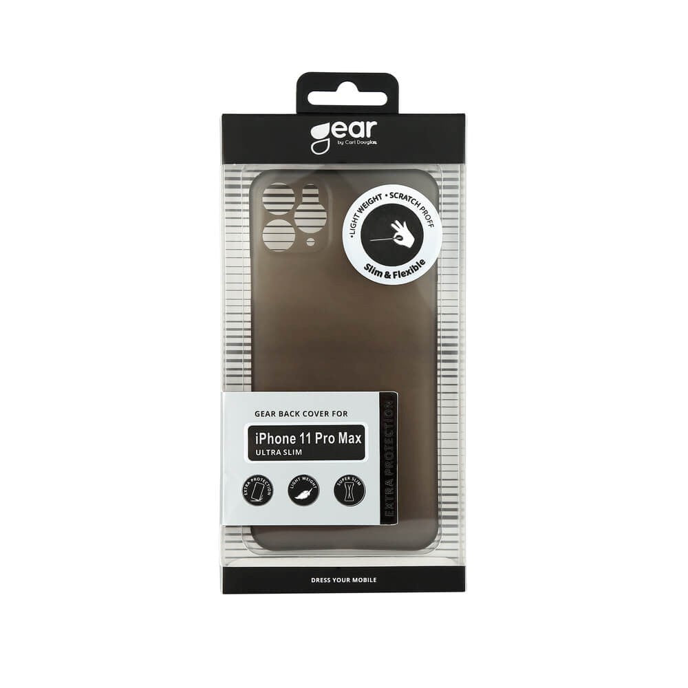 iPhone 11 Pro Max GEAR Semi Transparent Fleksibelt Plast Mobil Cover - Sort