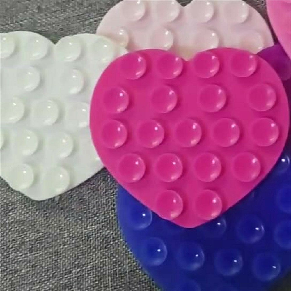 Hjerteformet Silikone Mobilholder med Sugekopper - Grøn
