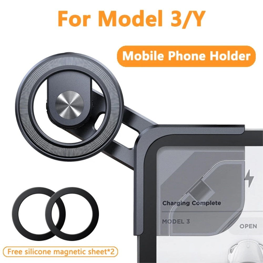 Magnetisk Mobilholder til til Tesla Model 3 / Model Y Touchskærme - Sort