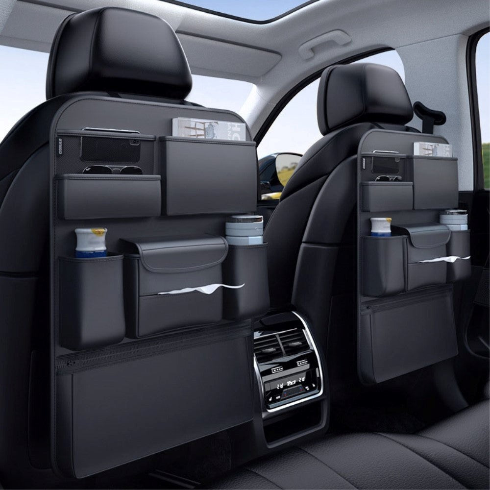Organizer i Læder til Bagsæde - Sort