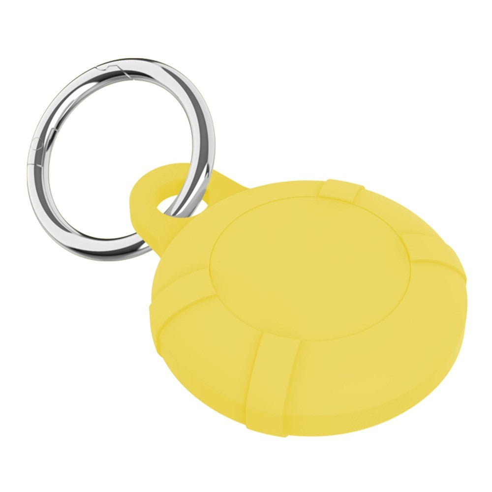 Silikone Etui til AirTag 1. & 2. Gen. m. Nøglering - Gul