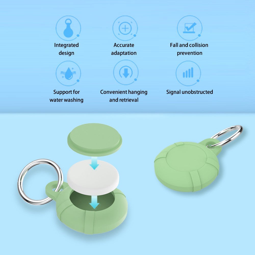 Silikone Etui til AirTag 1. & 2. Gen. m. Nøglering - Lys Lilla